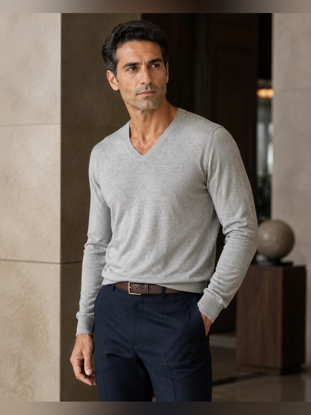 Banana Republic Men’s Luxury Blend Silk Cashmere V-Neck Sweater L - Picture 9 of 9